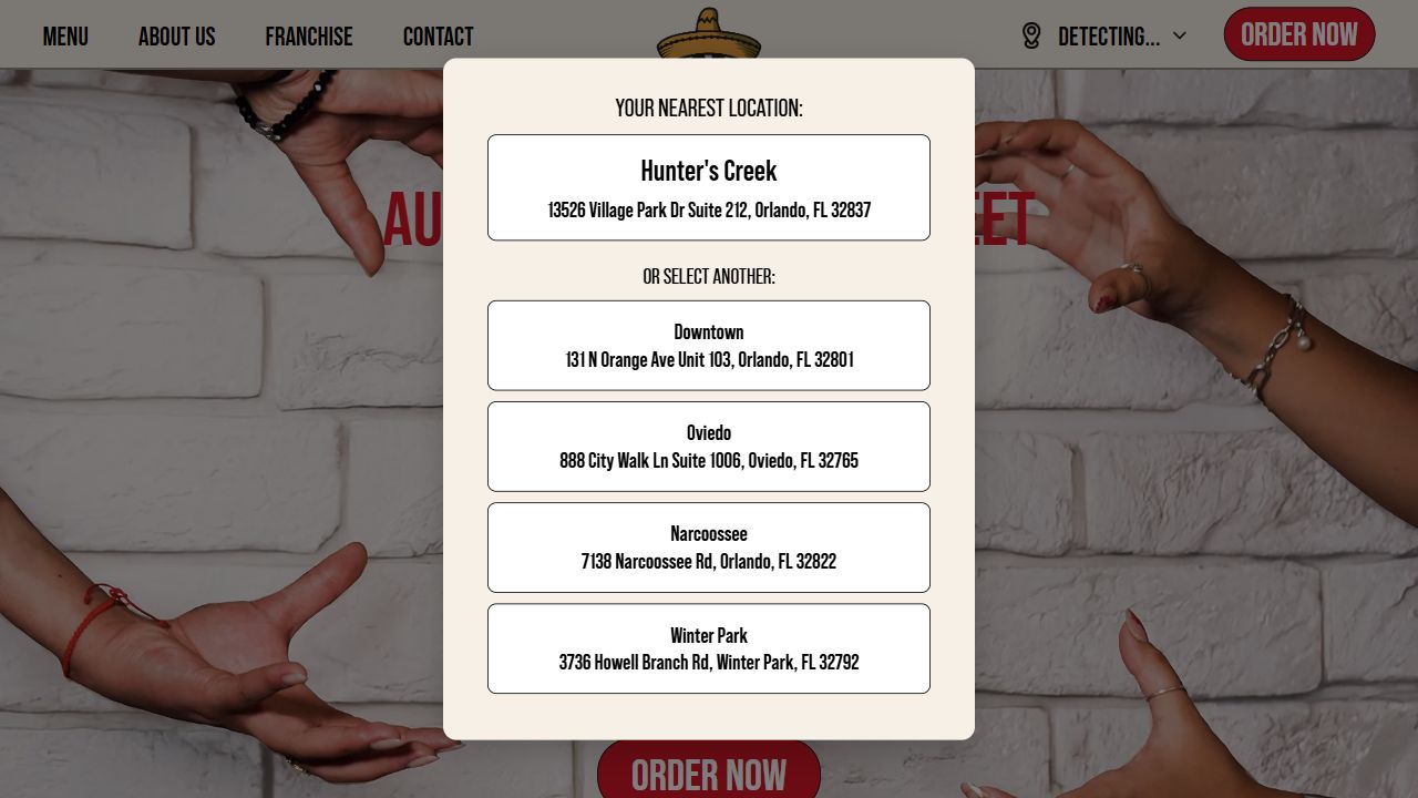 Tacos My Guey website screenshot